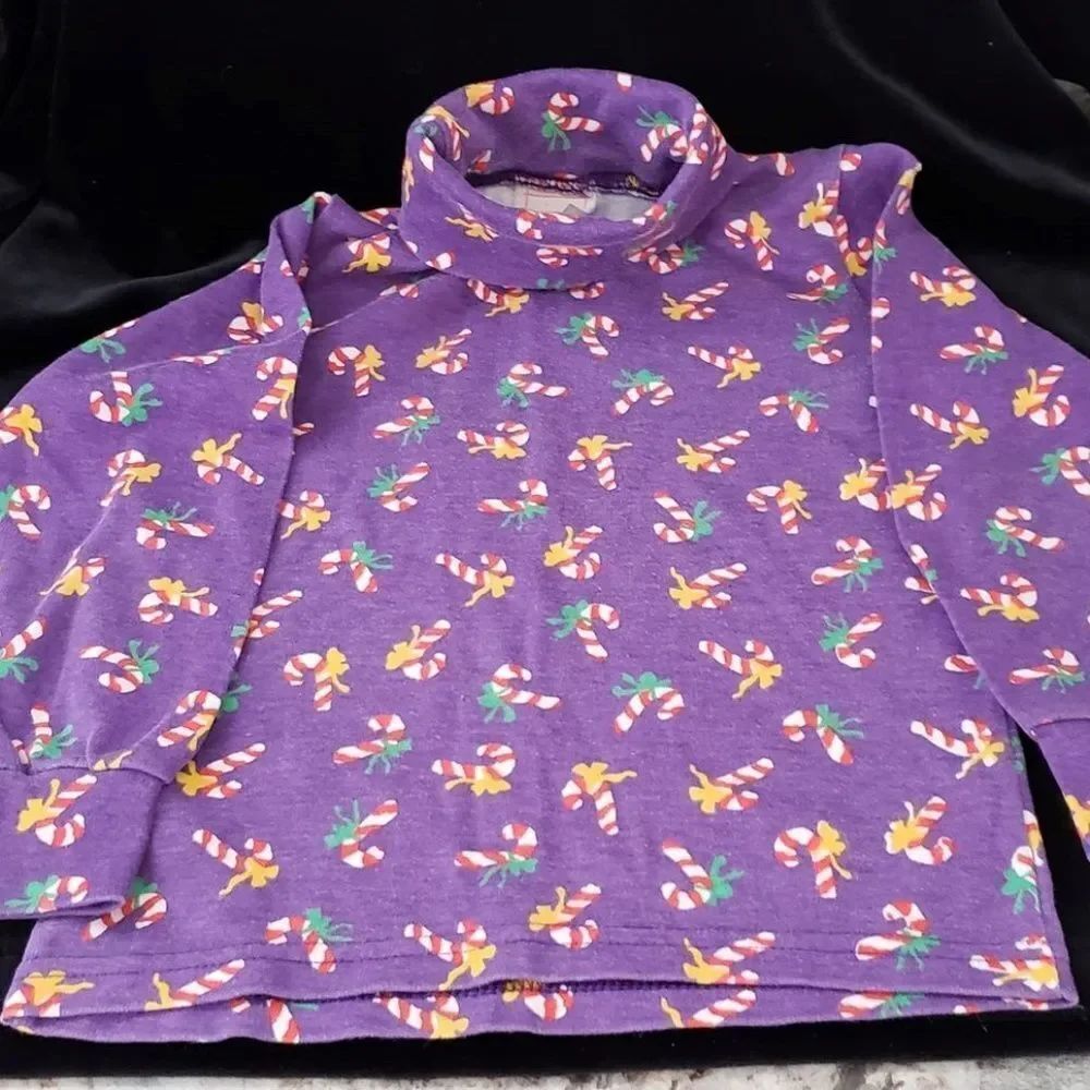 Purple Candy Cane Christmas Shirt - Sz 4